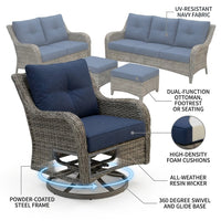 Outdoor Patio Conversation Set Built for Year-Round Comfort, 6-Piece Set, Steel Frame, High-Density Cushions — How It Works