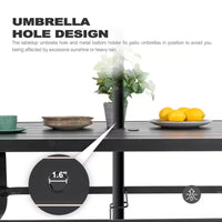 7-Piece Black Iron Outdoor Dining Set