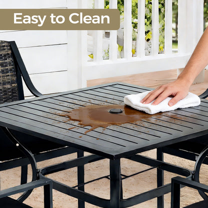 5Pcs Outdoor Dining Set Patiotable and Chairs PE Rattan Outdoor Patio Furniture